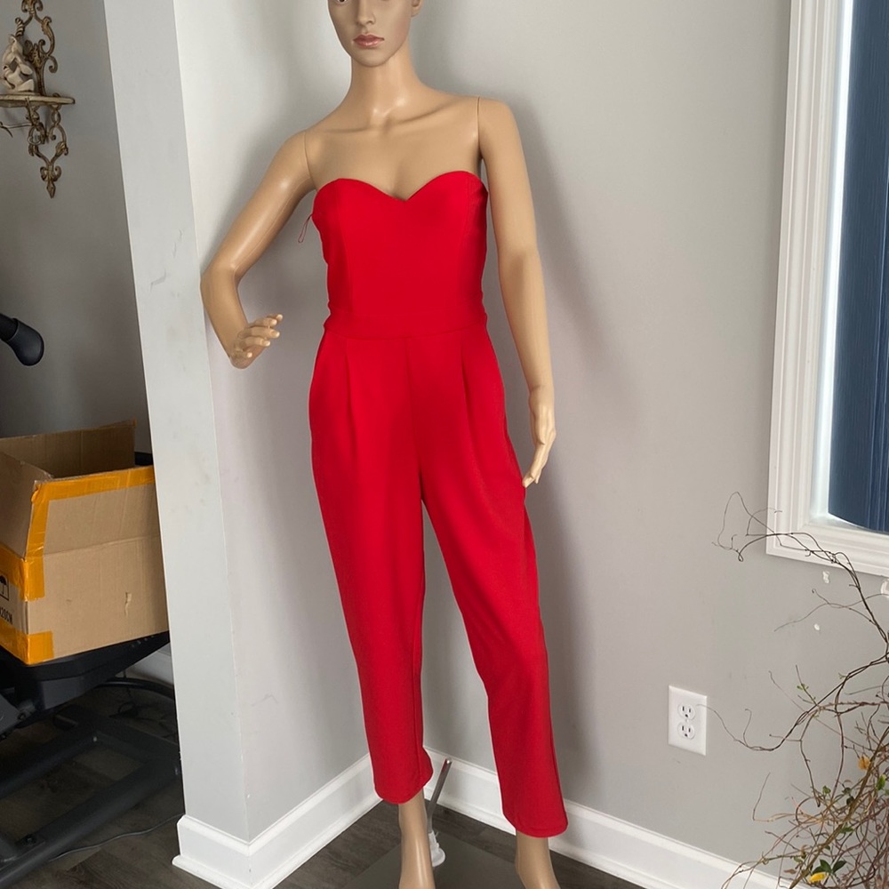 Express size for 4 women’s red jumpsuit Worn once